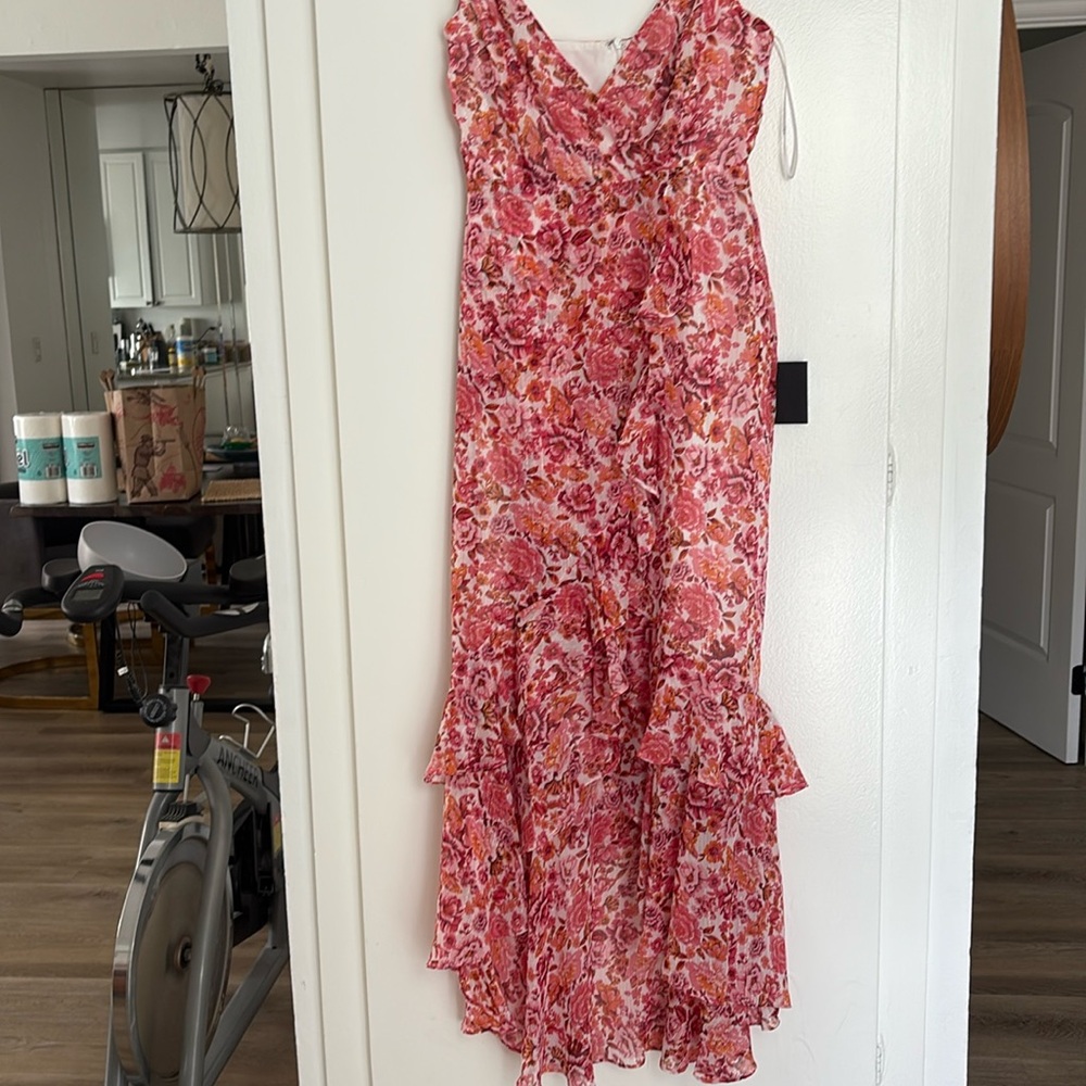 Red and White Smocked Maxi Sundress